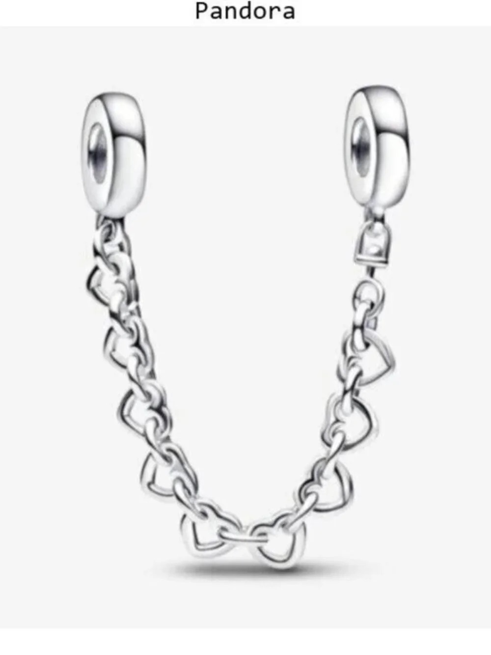 Pandora Silver Heart Link Safety Chain